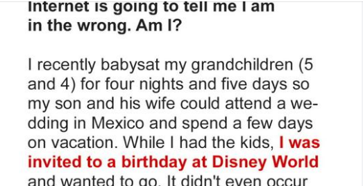 I Took My Grandchildren to Disney World and Now My Dil Is Mad at Me