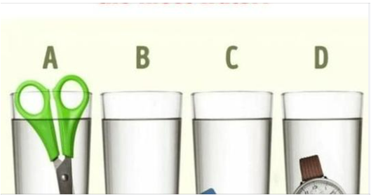 Which glass contains the largest amount of water?