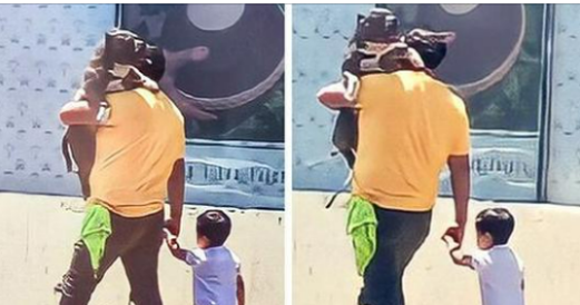Father Prioritizes Dog Over Son: Chooses to Carry Pet Instead