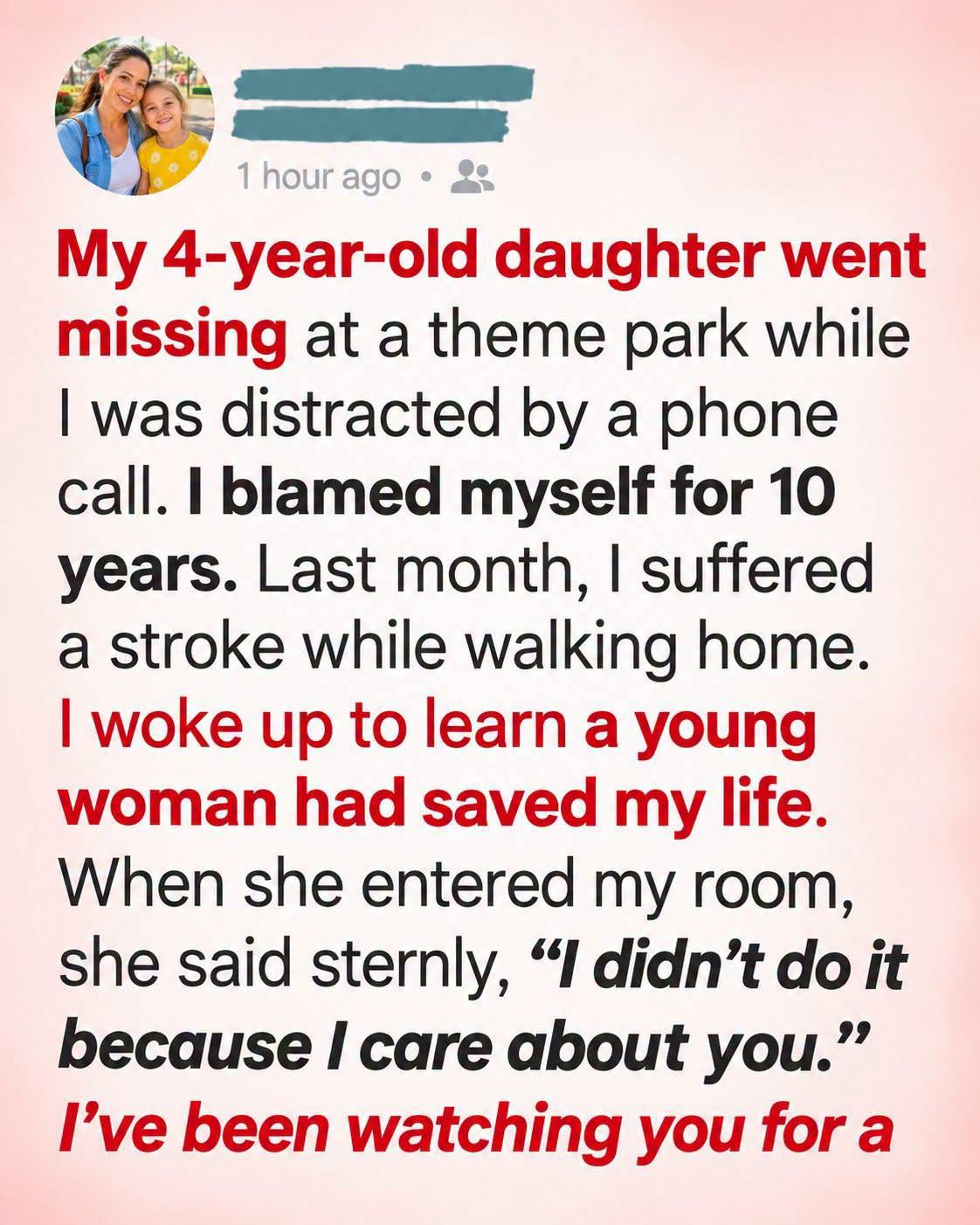 I Lost My Daughter at a Theme Park—Ten Years Later, a Stranger Walked Into My Hospital Room and Changed Everything