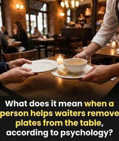 When someone helps waiters clear plates, psychology suggests it reflects empathy and social awareness more than introversion or extroversion. The behavior often signals kindness, cooperation, and sensitivity to others’ workload rather than personality type alone.