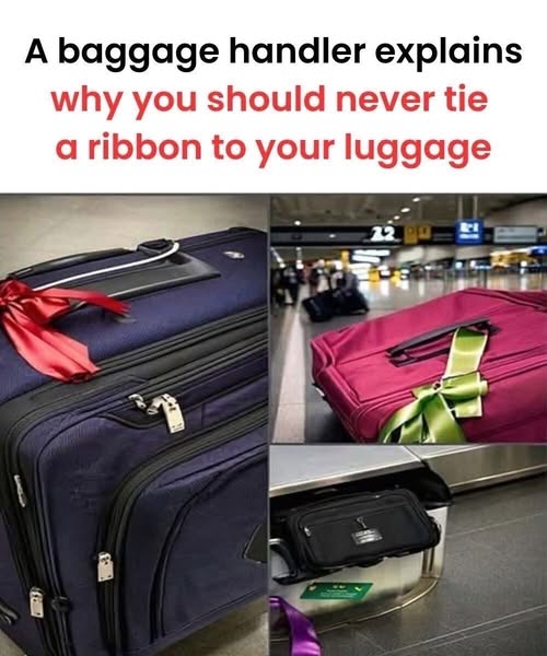 Baggage Handler Reveals Shocking Reason You Should Never Tie a Ribbon on Your Luggage, Explaining How What Seems Like a Cute or Personal Touch Can Trigger Security Concerns, Delay Your Trip, Risk Damage, or Draw Unwanted Attention, Offering Insights That Every Traveler Needs to Know Before Their Next Flight