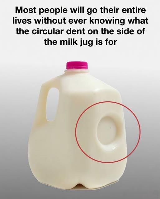 The Hidden Purpose Behind That Little Dent on Your Milk Jug — And Why It Matters More Than You Think