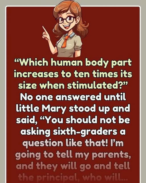 The teacher asked, Which body part increases to 10 times its size when stimulated