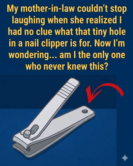 The small, round hole on a nail clipper…