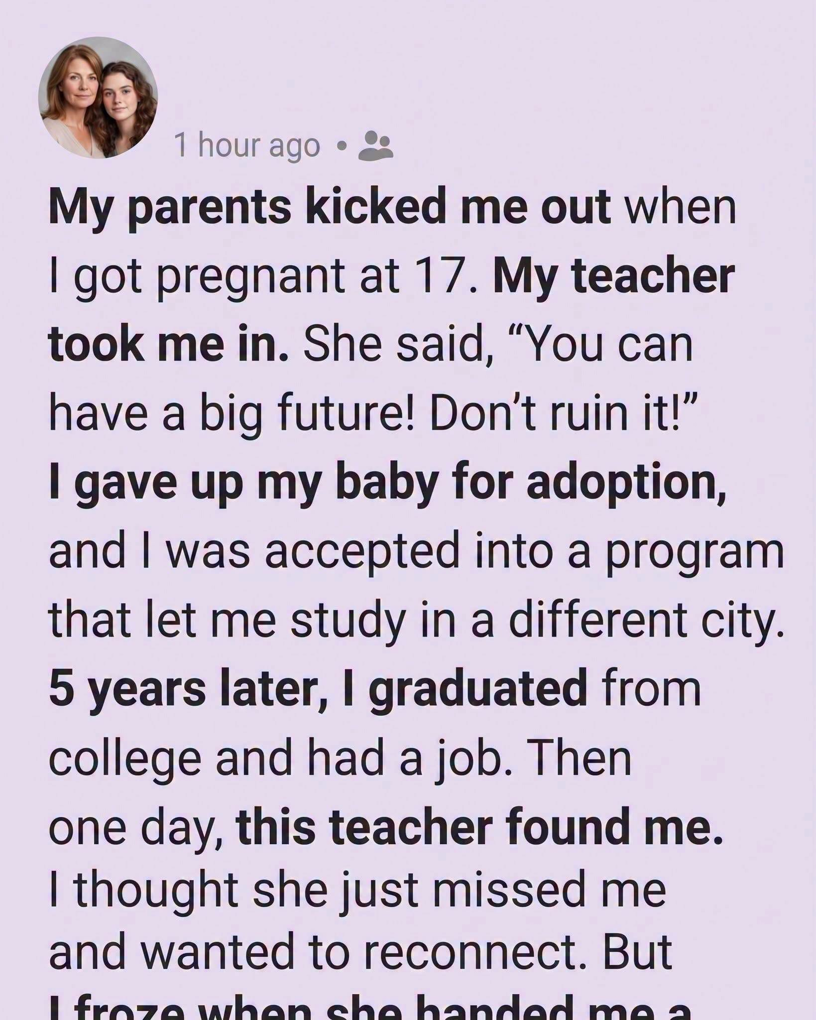 I Was Seventeen, Pregnant, and Standing on the Front Porch with a Single Suitcase When My English Teacher Changed Everything