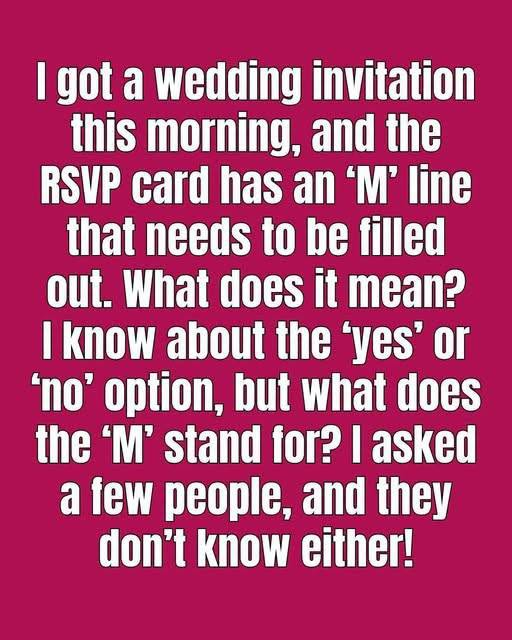 What Does the M Mean on an RSVP Card?