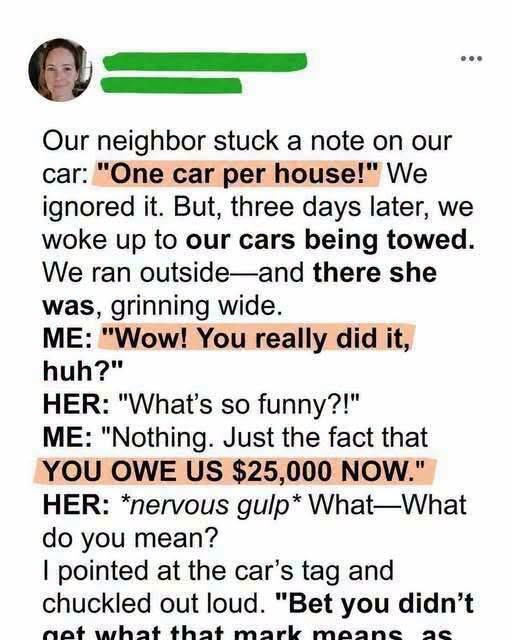 My Neighbor Tried to Enforce a One-Car Rule—Then Her Plan Backfired