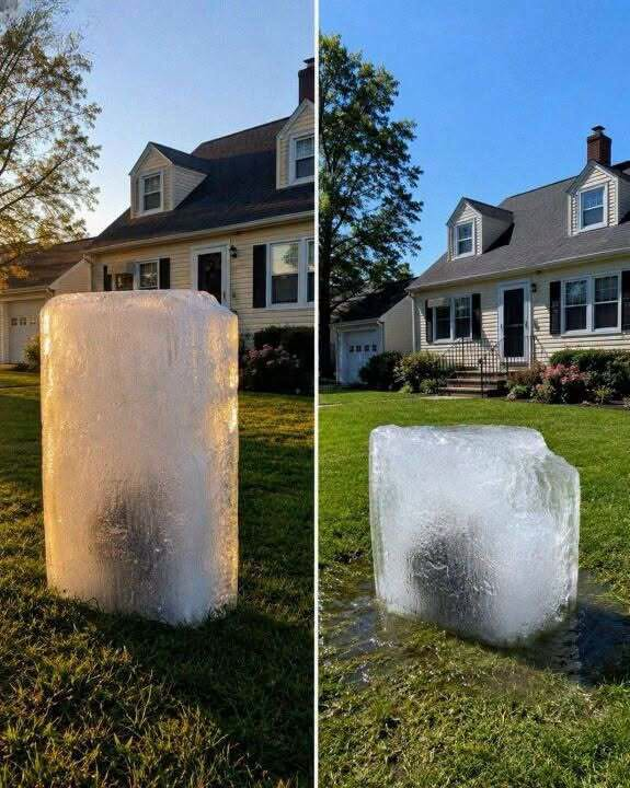A Massive Block of Ice Appeared on My Lawn Overnight — What It Revealed After Melting Brought Authorities Straight to My Door