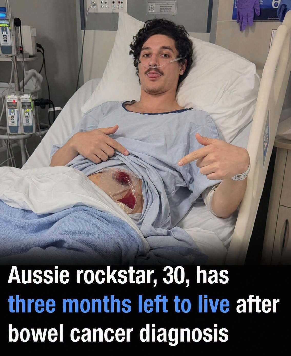Aussie rockstar, 30, has three months