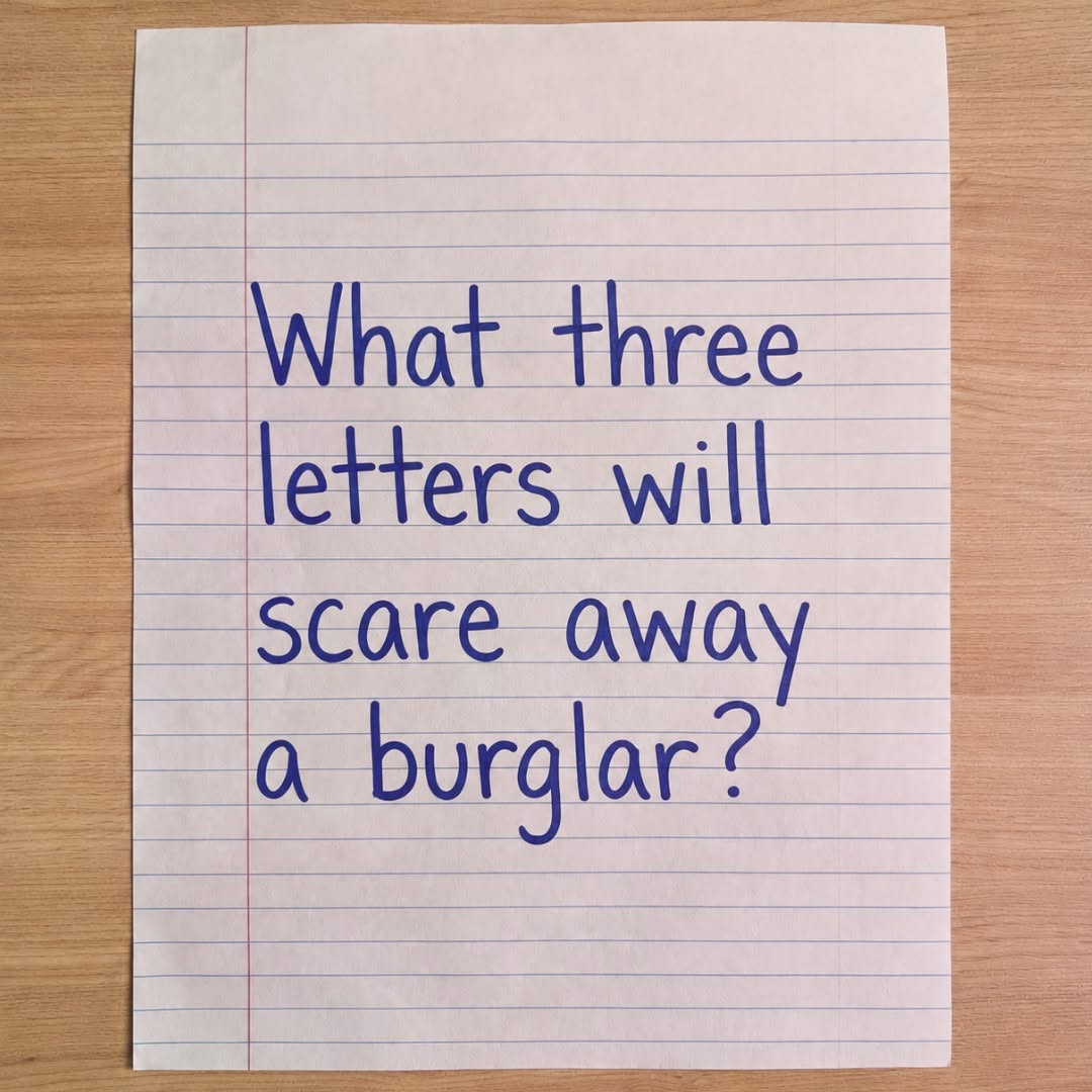 What three letters will scare away a burglar?