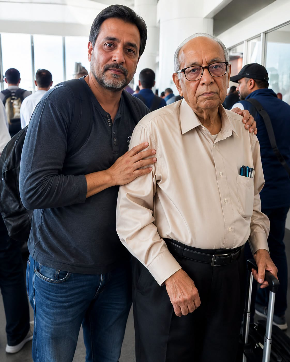At the airport, I helped an elderly man — Then he took my phone and called the police… What he said about me made me freeze