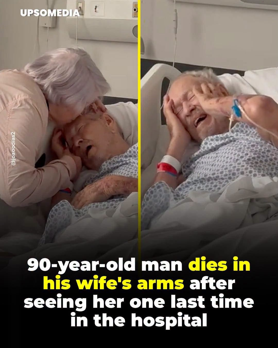 Benedicto de Lima, 90 years old, died in Guarulhos, in the state of São Paulo, Brazil, after seeing his wife, Nilta de Lima, 87 years old, for the last time in the hospital where he had been admitted with pneumonia. The couple, married for 68 years, had an emotional encounter in which Benedicto greeted her with emotion and said, “Hello, my love!”, while Nilta hugged him and kissed him on the forehead; minutes later he closed his eyes and died in her arms. The couple’s granddaughter shared the video of the moment on social media, and it went viral because of the moving farewell of the elderly couple.