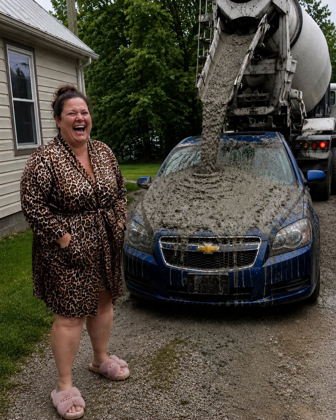 My Neighbor Covered My Car in Concrete Because It “Blocked Her Lake View” — Then My 8-Year-Old Daughter Made Her Smile Disappear