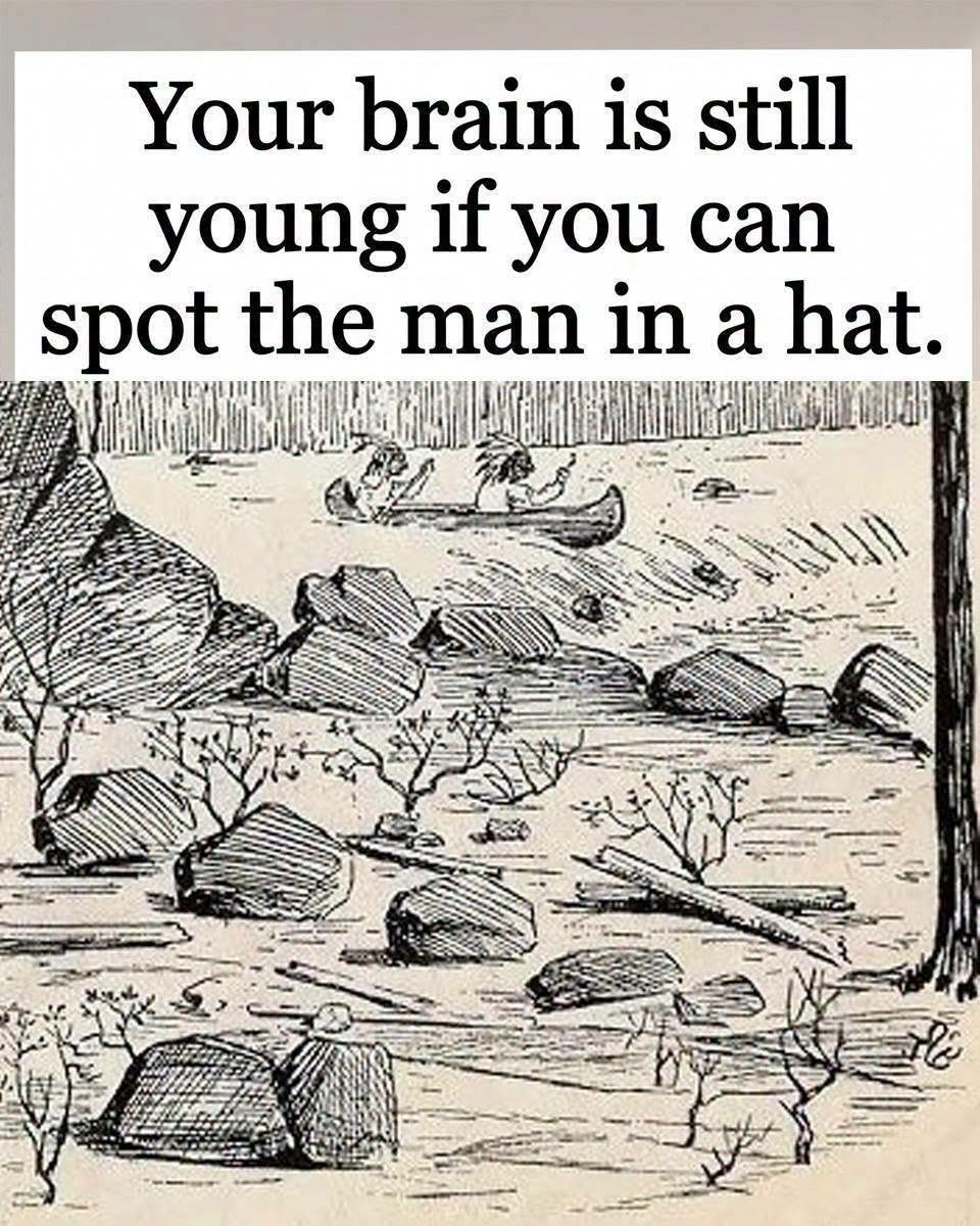 Your brain is still young if you can spot the man in a hat