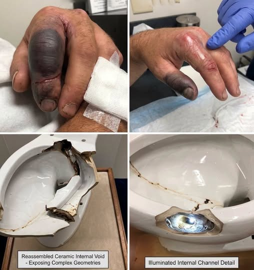 He went to the bathroom, unaware that there was a…
