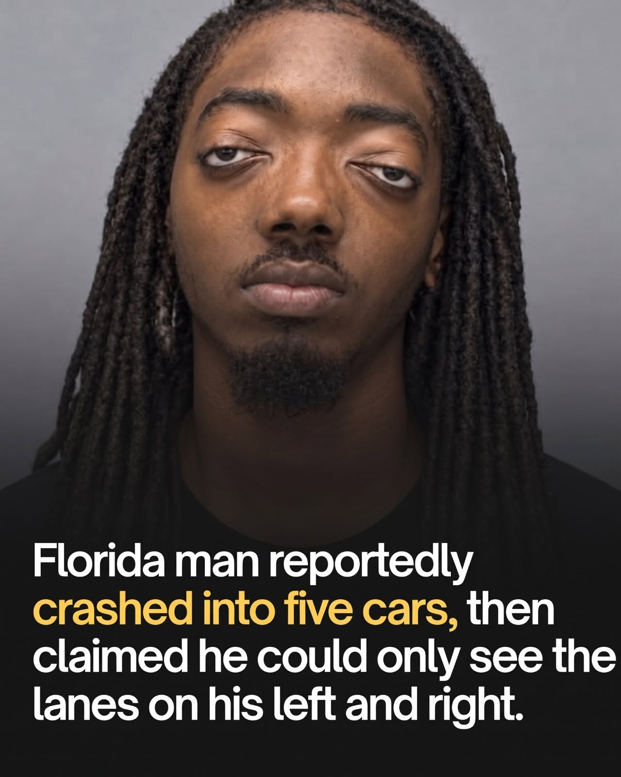 A Florida man reportedly crashed into five cars before